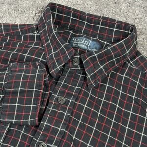 Polo Ralph Lauren Button Shirt Chest Pockets Plaid Mens Large Black